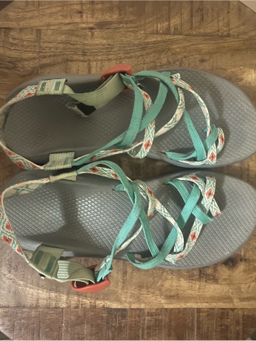 Chaco Women’s Strappy Outdoor Sandals in Teal and Gray